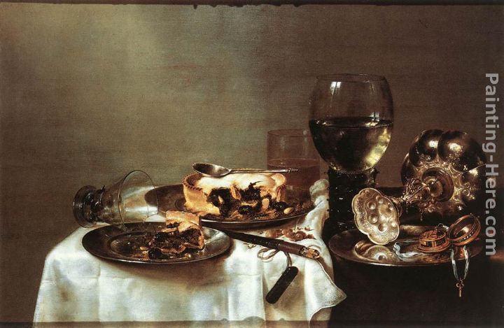 Breakfast Table with Blackberry Pie painting - Willem Claesz Heda Breakfast Table with Blackberry Pie art painting